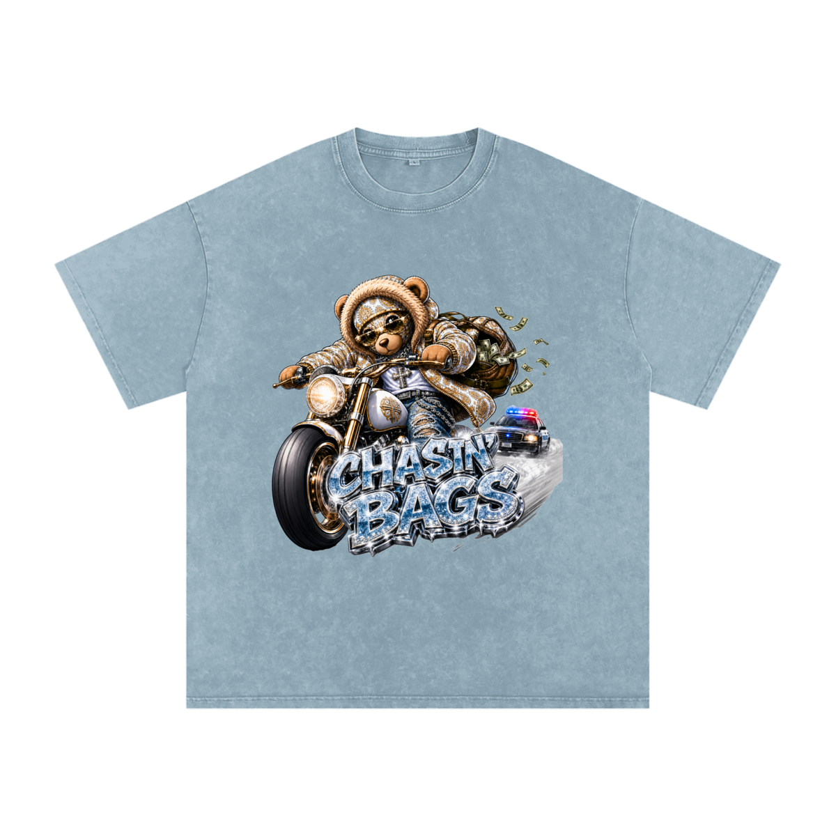 THE CHASE Snow Washed Oversized Cotton T-Shirt