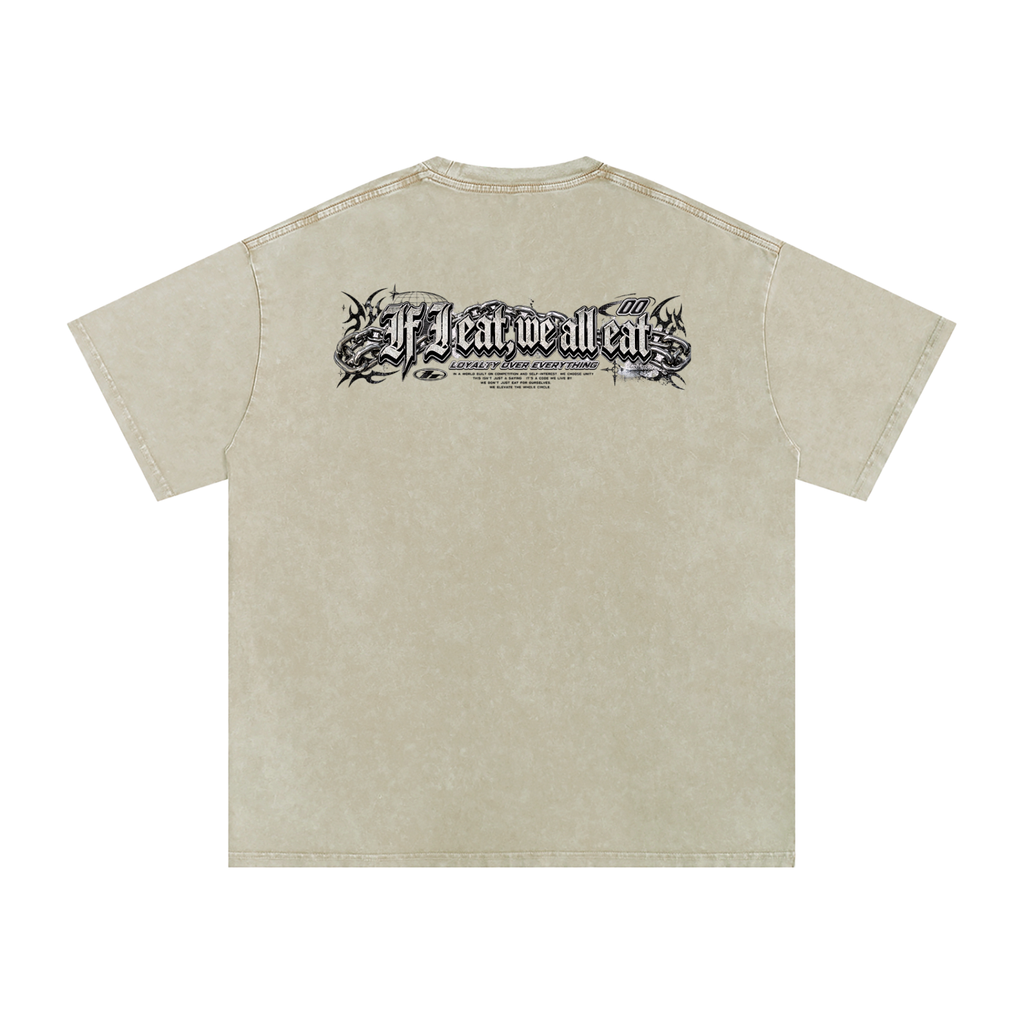 IF I EAT BEARY ON Snow Washed Oversized Cotton T-Shirt