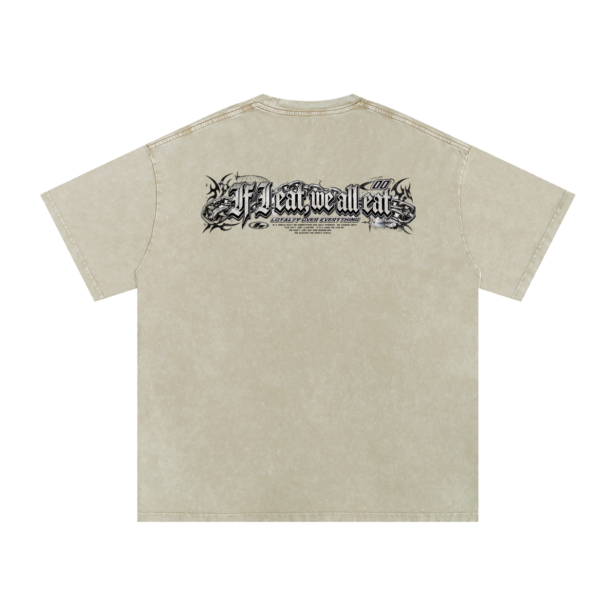 IF I EAT BEARY ON Snow Washed Oversized Cotton T-Shirt