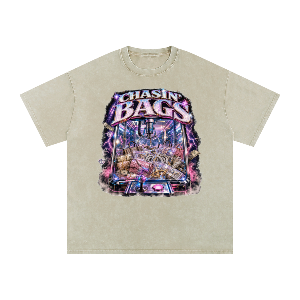 Snow Washed Oversized Cotton T-Shirt