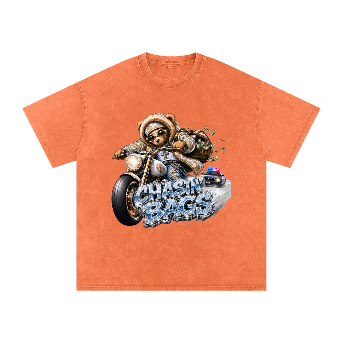 THE CHASE Snow Washed Oversized Cotton T-Shirt
