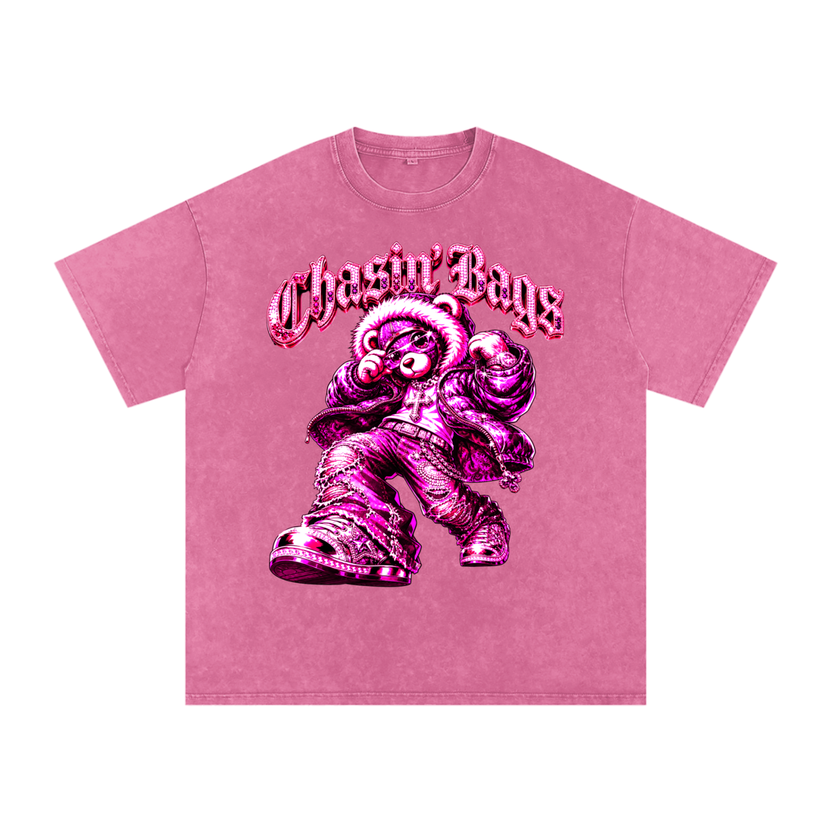 Snow Washed Oversized Cotton T-Shirt