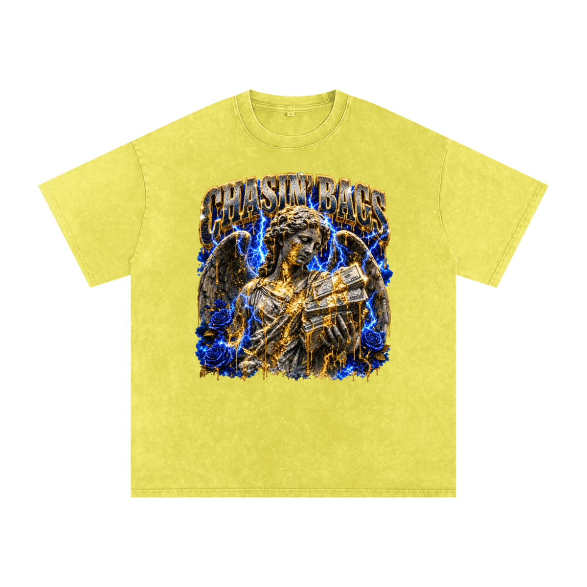 Snow Washed Oversized Cotton T-Shirt