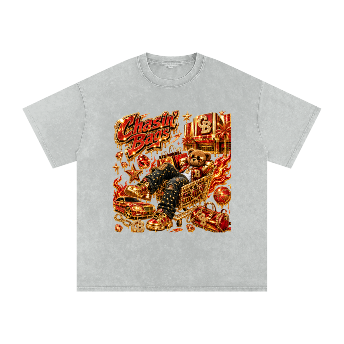 Snow Washed Oversized Cotton T-Shirt