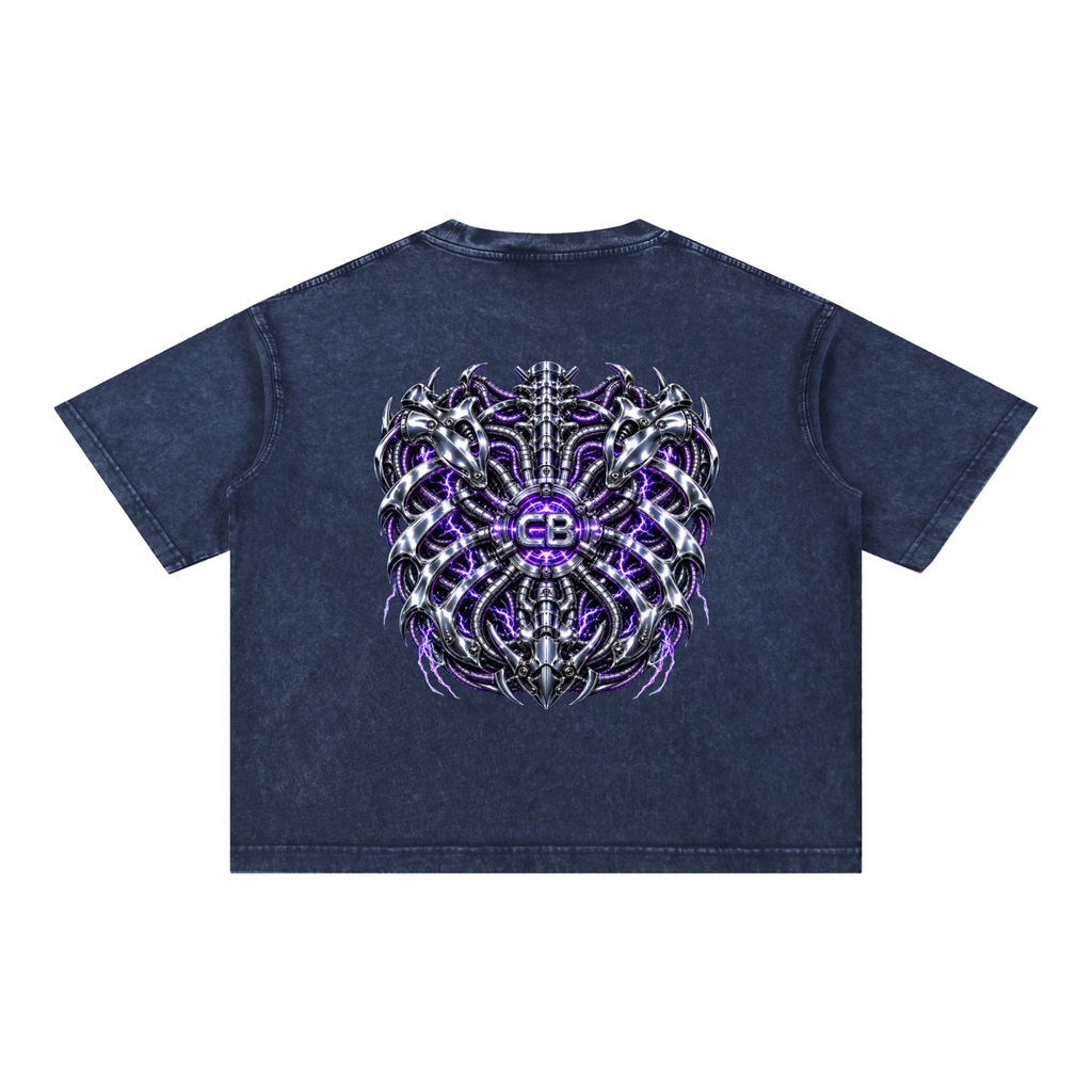 Mineral Wash Boxy Cotton T-Shirt (CYBORG)