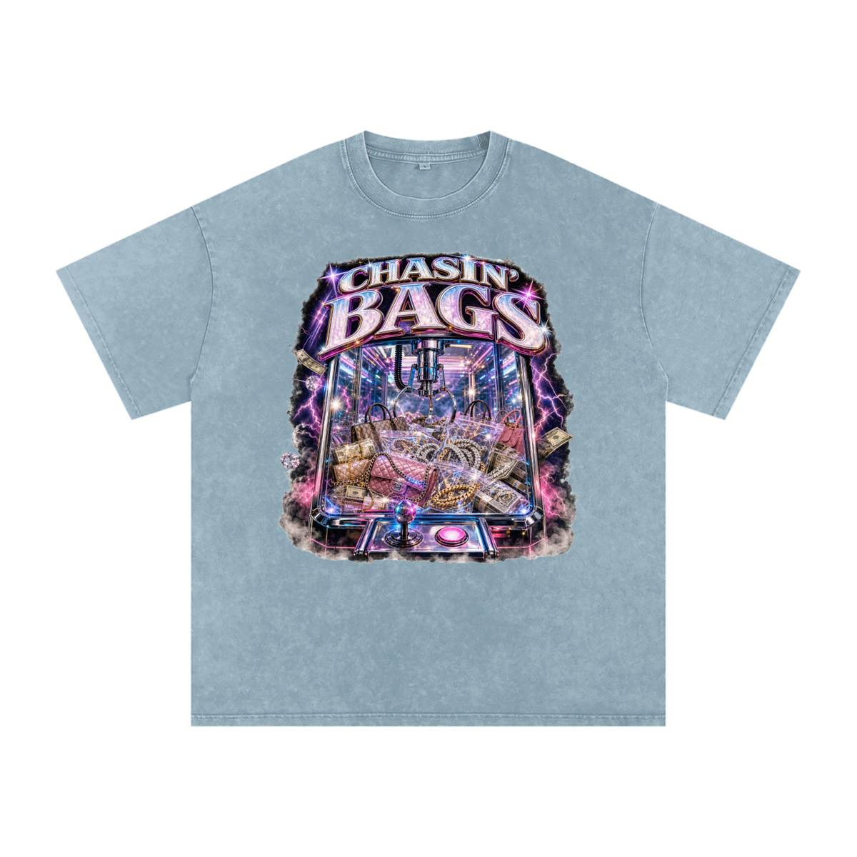 Snow Washed Oversized Cotton T-Shirt