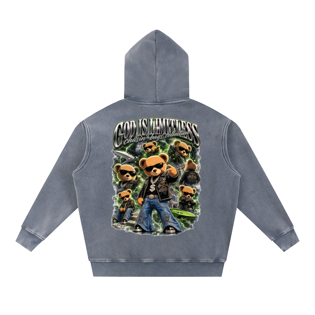 CB on Snow Wash Fleece Oversize Hoodie