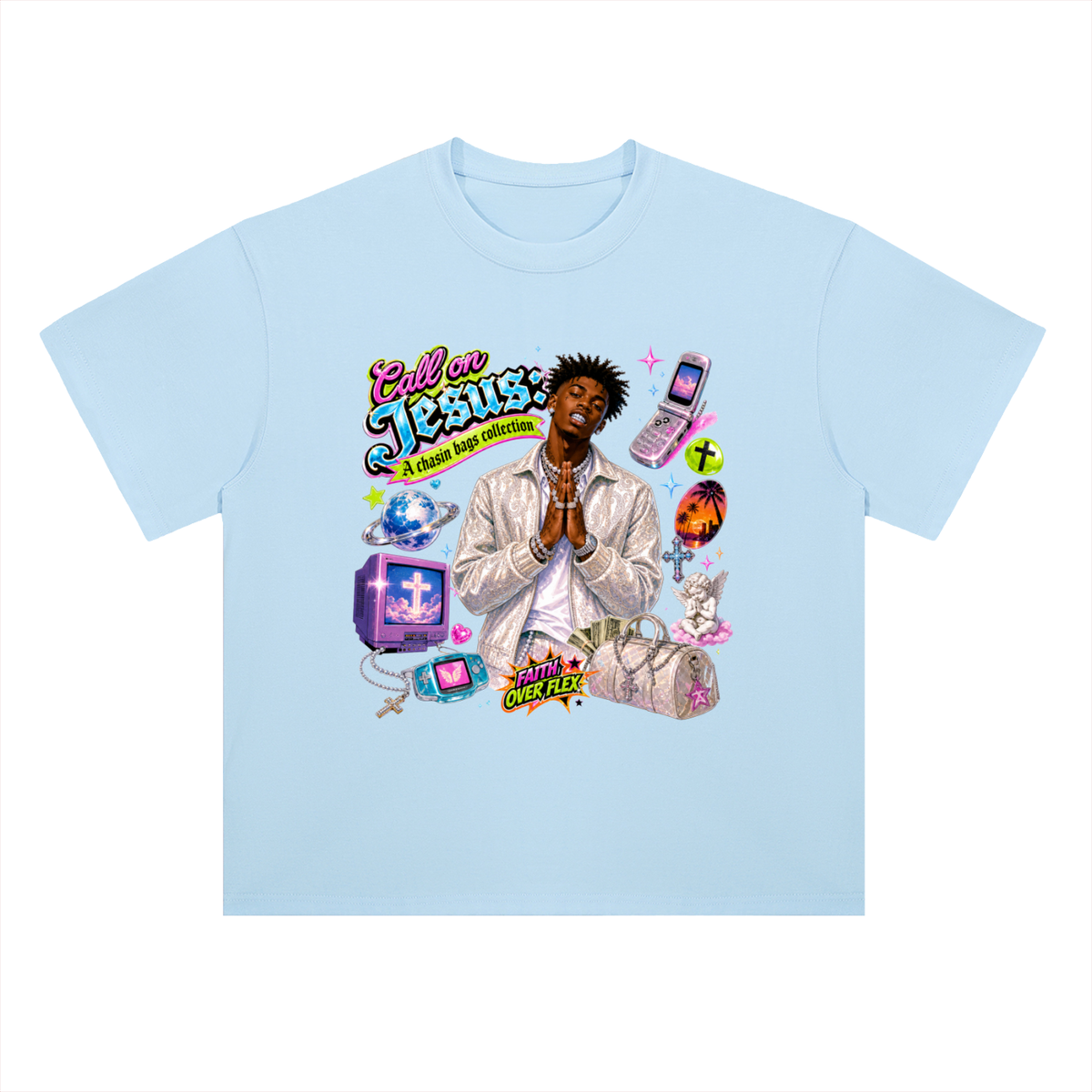 Call on Jesus Heavyweight Drop Shoulder Cotton T-Shirt