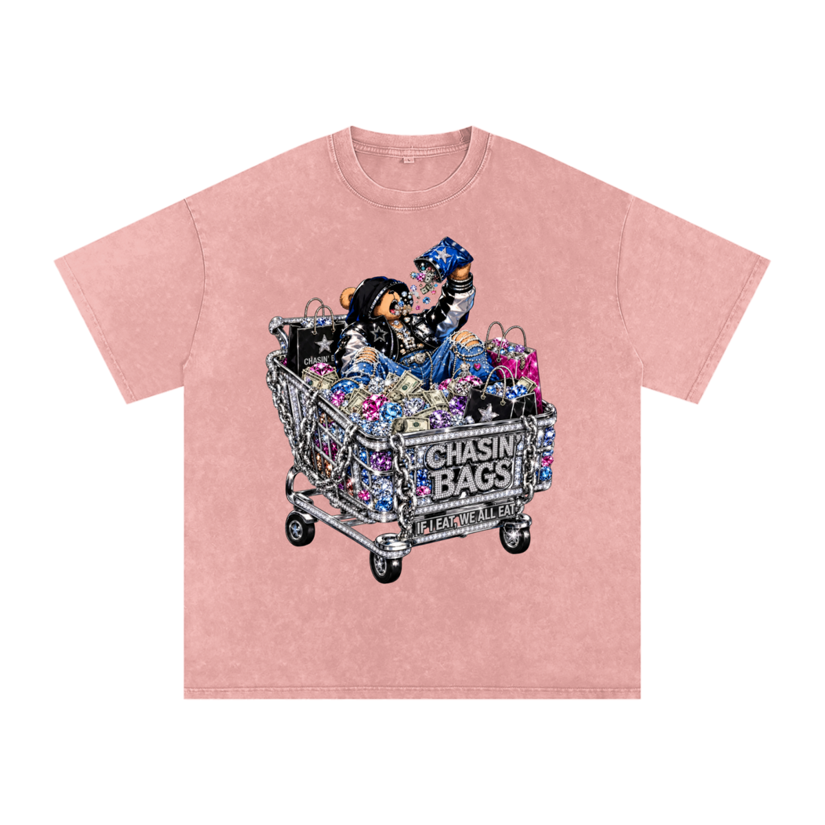 IF I EAT BEARY ON Snow Washed Oversized Cotton T-Shirt