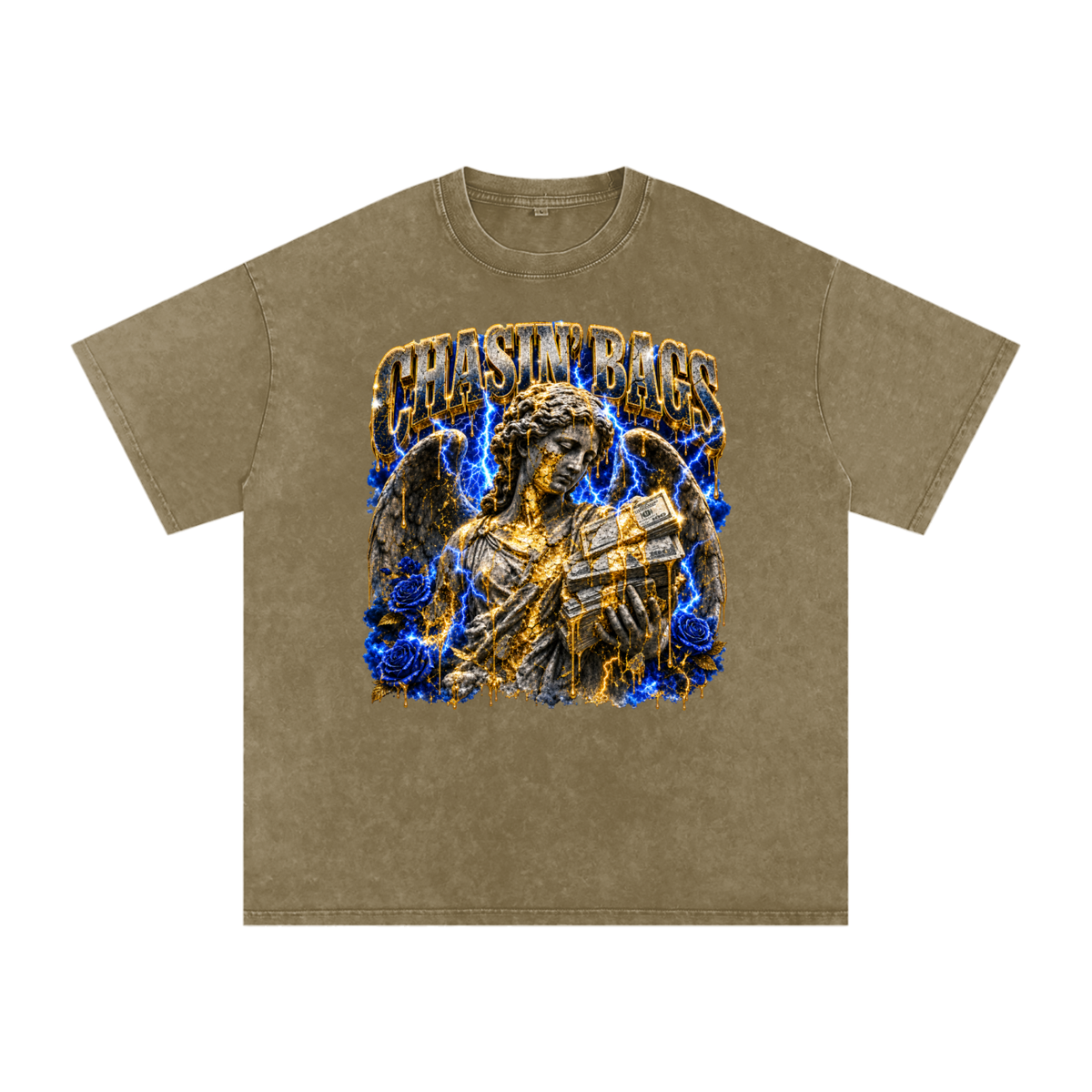 Snow Washed Oversized Cotton T-Shirt