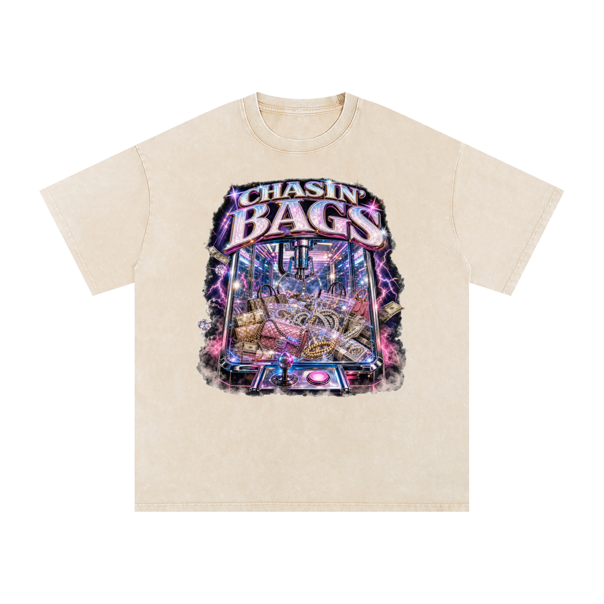 Snow Washed Oversized Cotton T-Shirt
