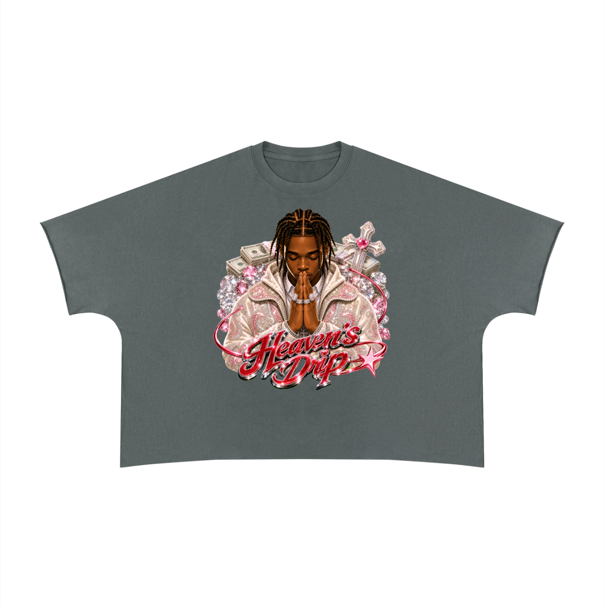 PRAY Unisex Heavyweight Boxy Raw Edge T-Shirt