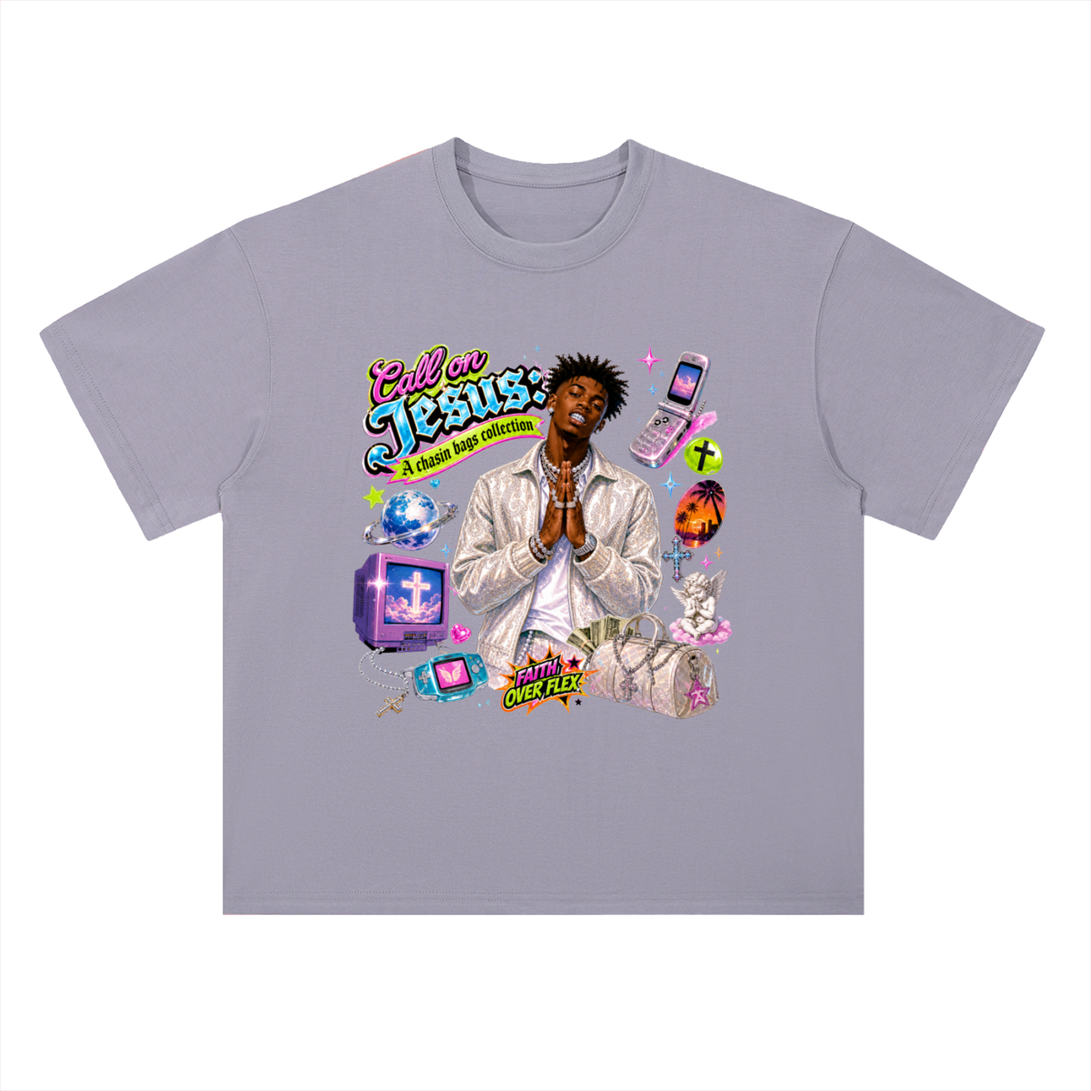 Call on Jesus Heavyweight Drop Shoulder Cotton T-Shirt