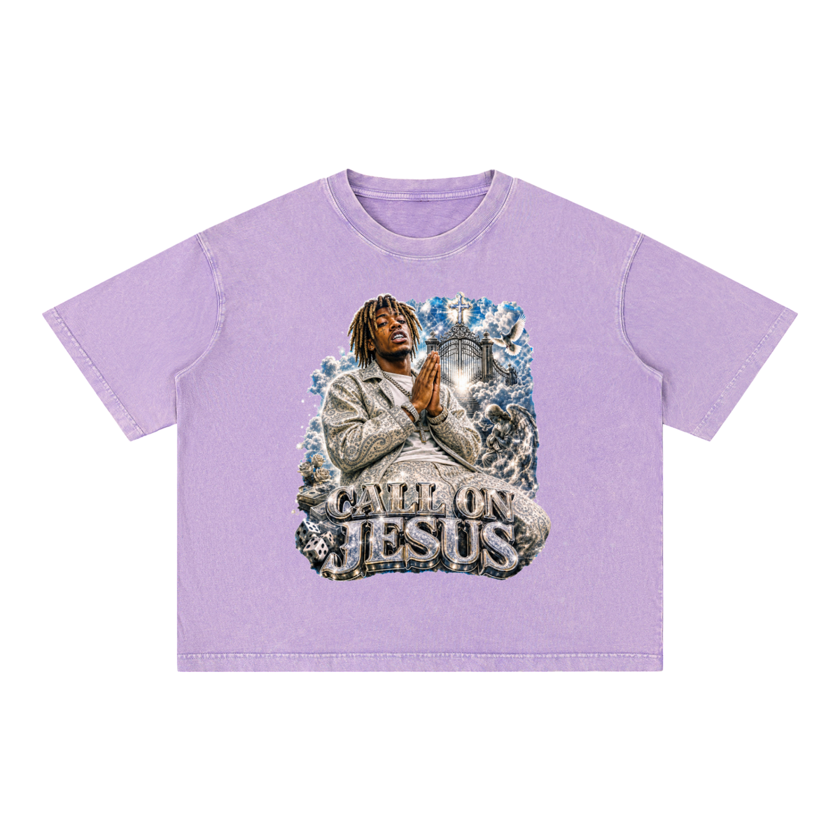 CALL ON Mineral Wash Boxy Cotton T-Shirt