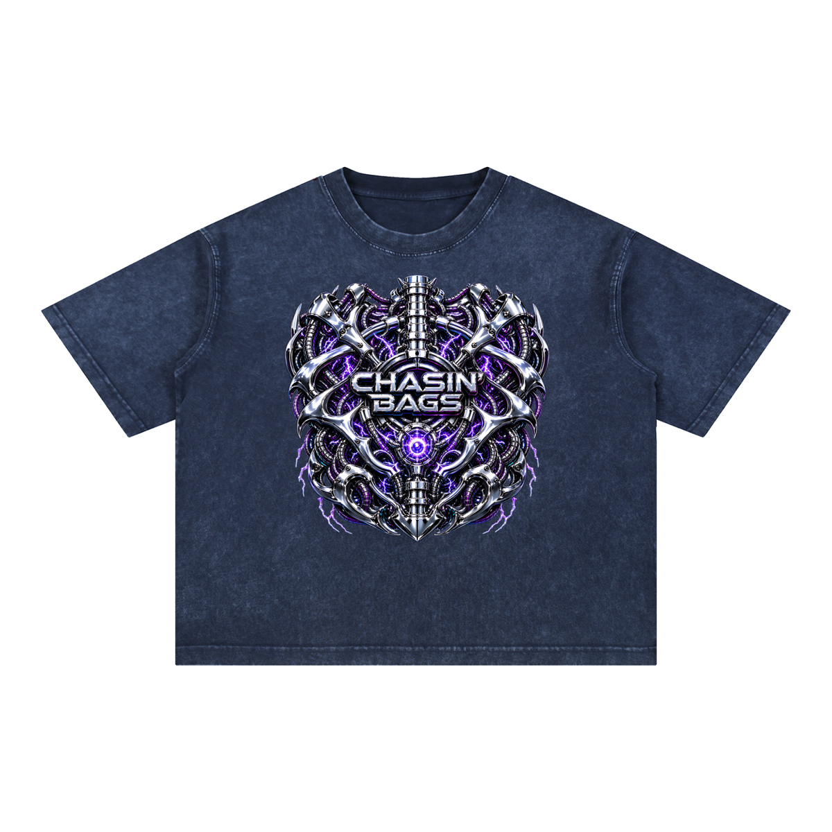Mineral Wash Boxy Cotton T-Shirt (CYBORG)