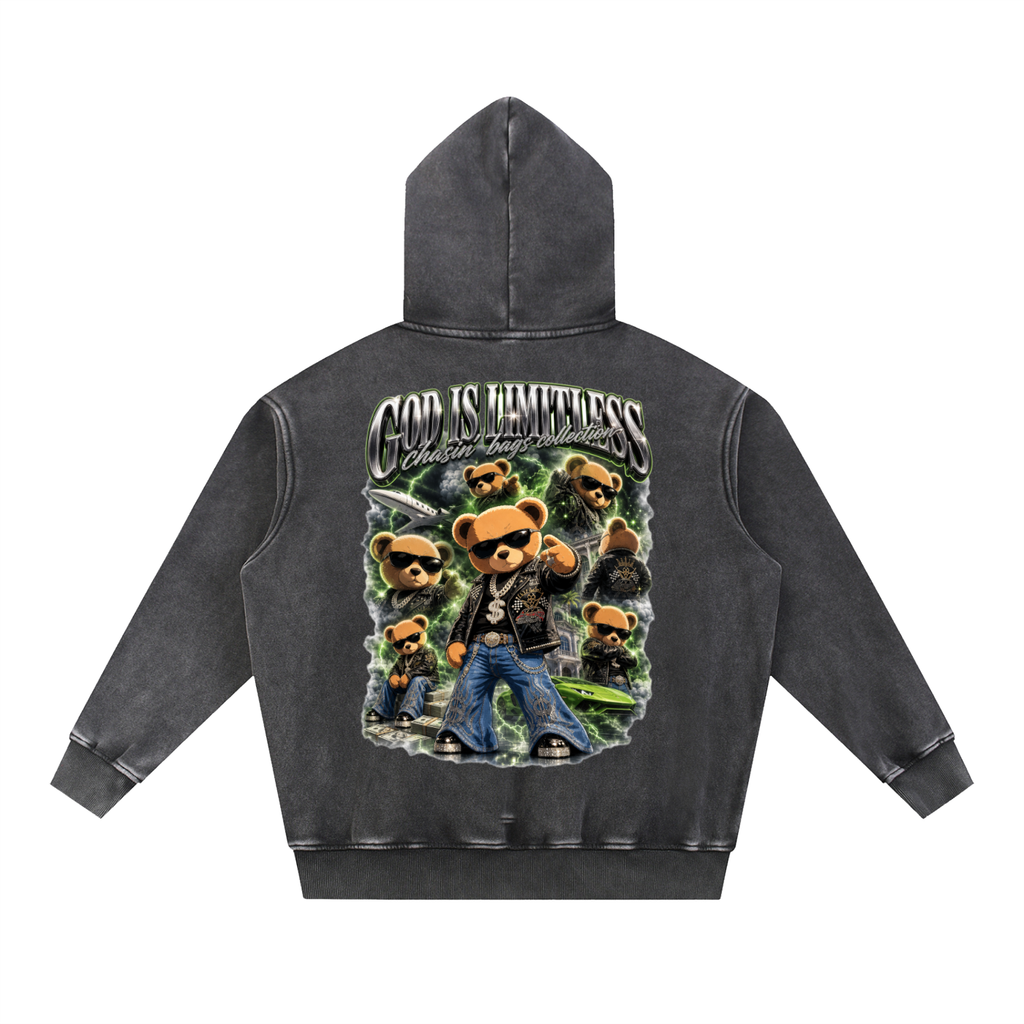 CB on Snow Wash Fleece Oversize Hoodie