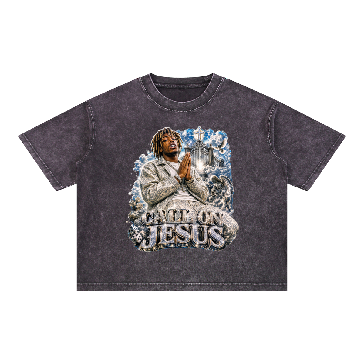 CALL ON Mineral Wash Boxy Cotton T-Shirt