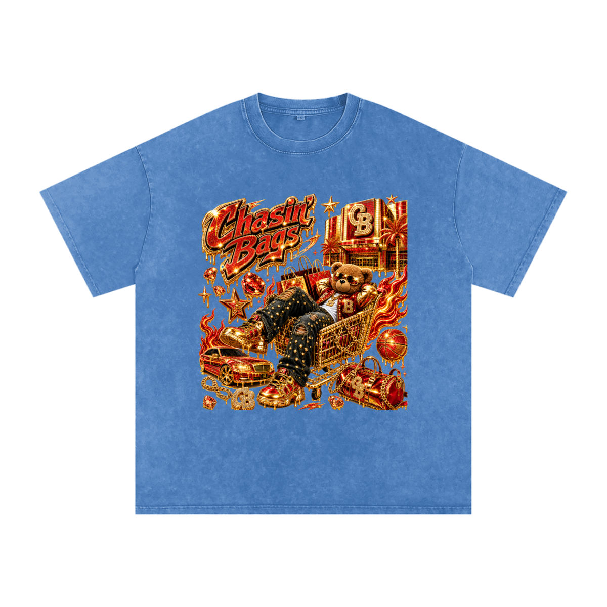 Snow Washed Oversized Cotton T-Shirt