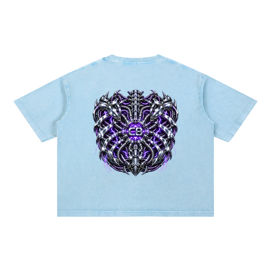 Mineral Wash Boxy Cotton T-Shirt (CYBORG)