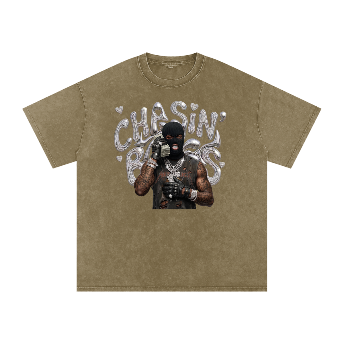 Snow Washed Oversized Cotton T-Shirt