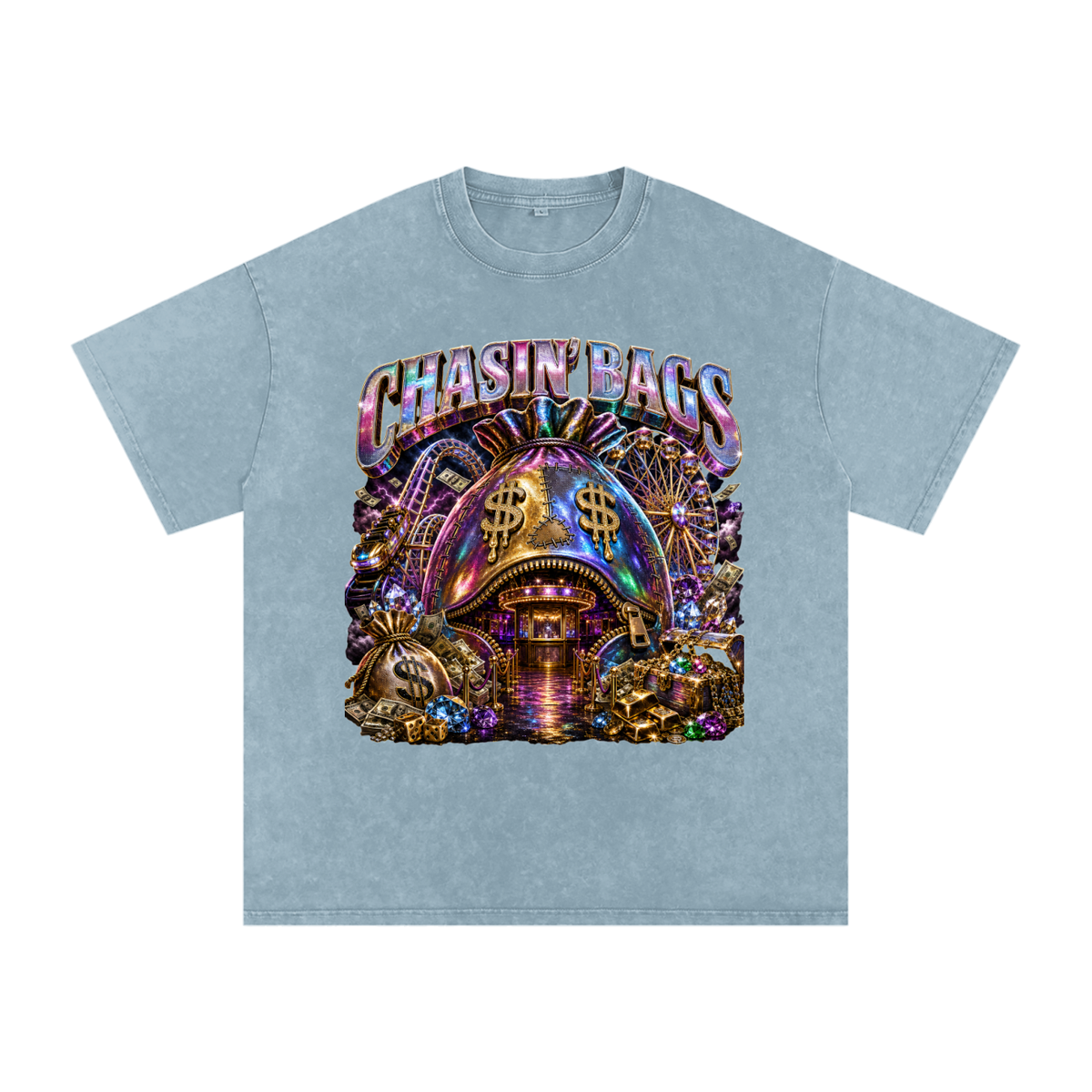 Snow Washed Oversized Cotton T-Shirt