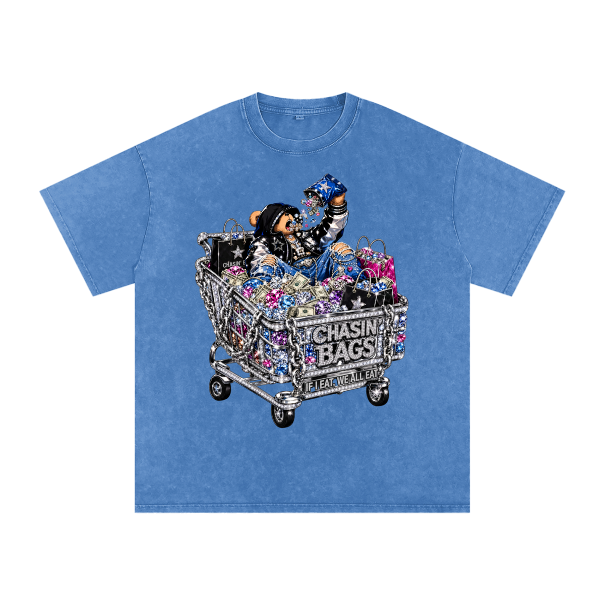 IF I EAT BEARY ON Snow Washed Oversized Cotton T-Shirt