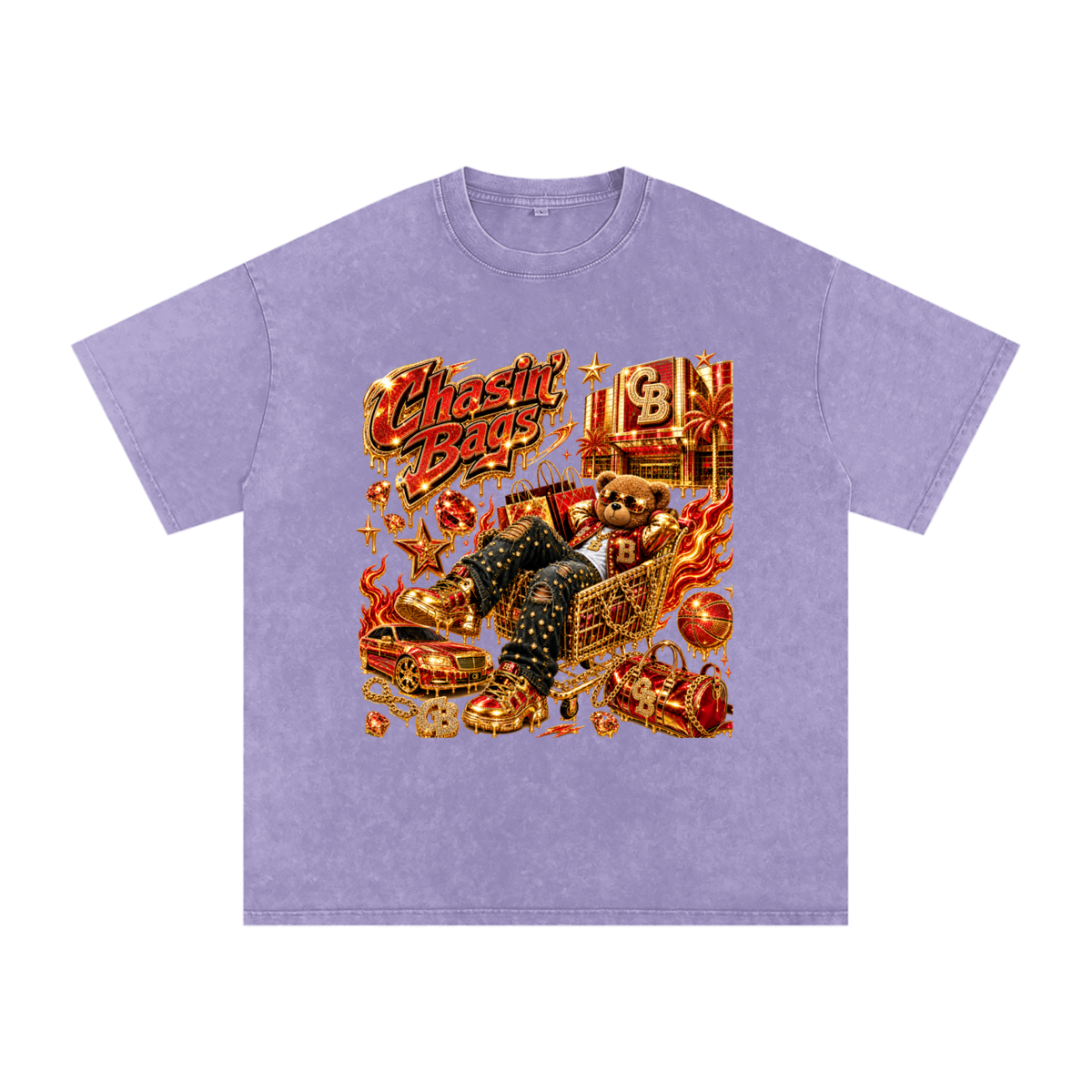 Snow Washed Oversized Cotton T-Shirt