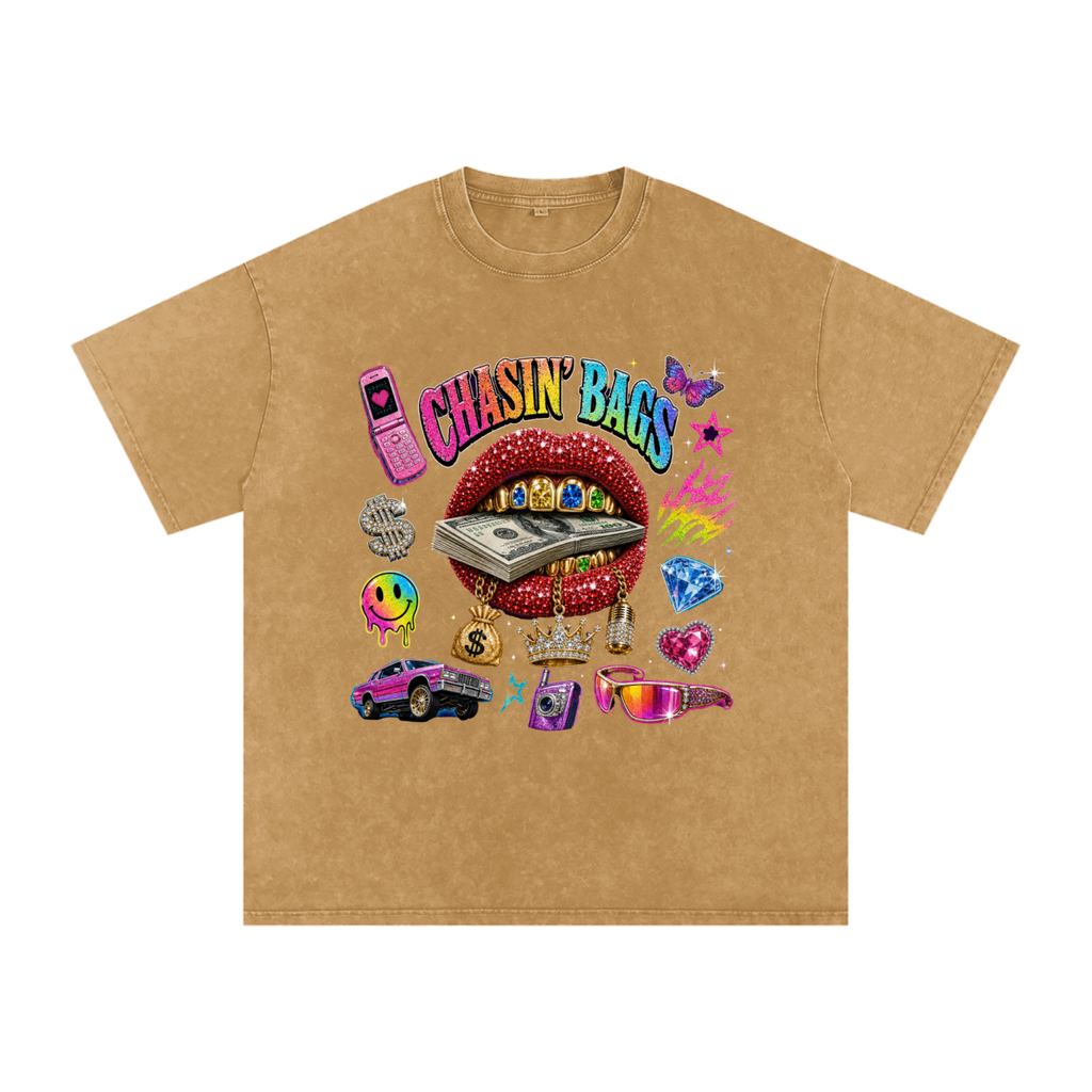 Snow Washed Oversized Cotton T-Shirt