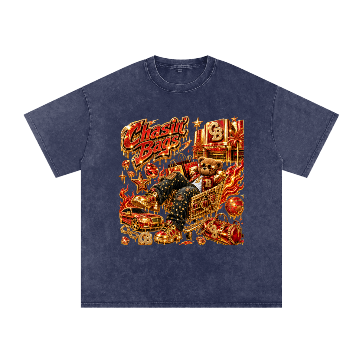 Snow Washed Oversized Cotton T-Shirt