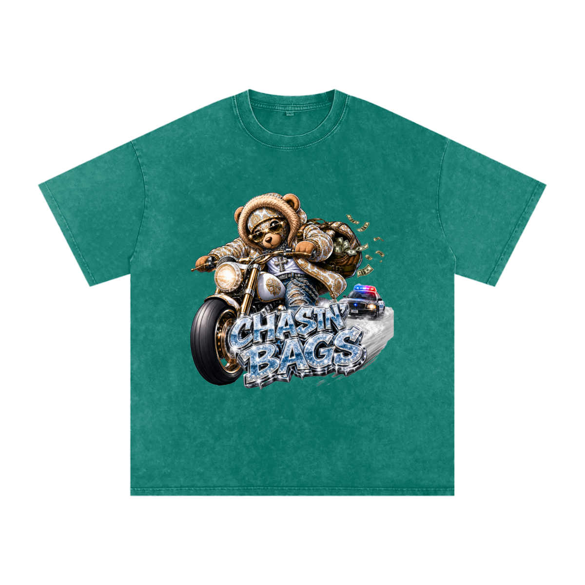 THE CHASE Snow Washed Oversized Cotton T-Shirt
