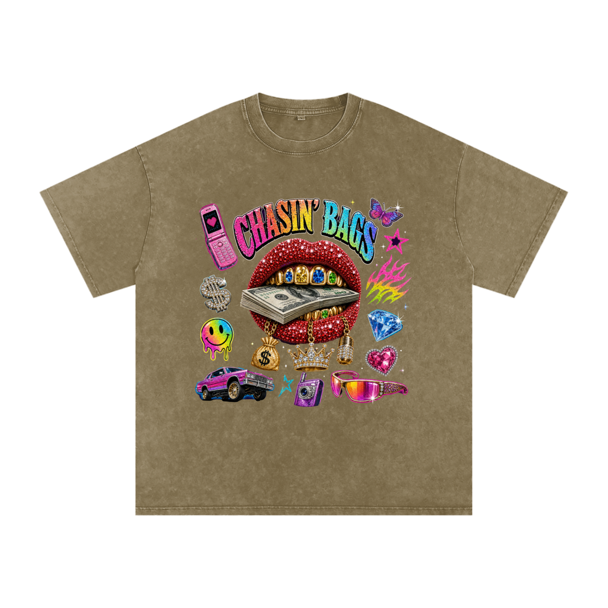 Snow Washed Oversized Cotton T-Shirt