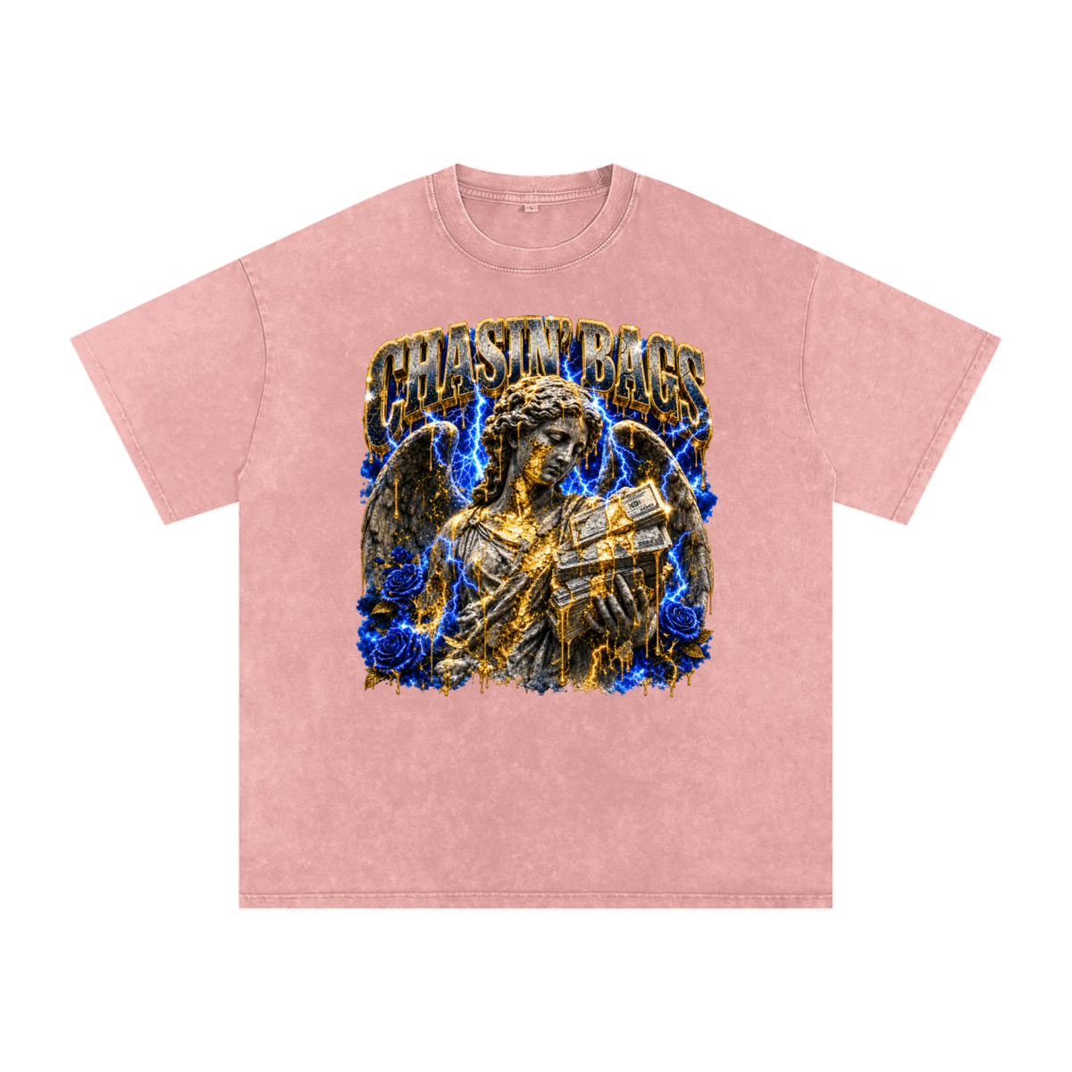 Snow Washed Oversized Cotton T-Shirt