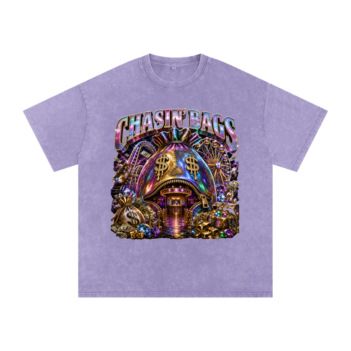 Snow Washed Oversized Cotton T-Shirt