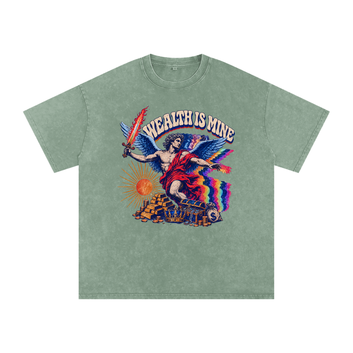 Snow Washed Oversized Cotton T-Shirt