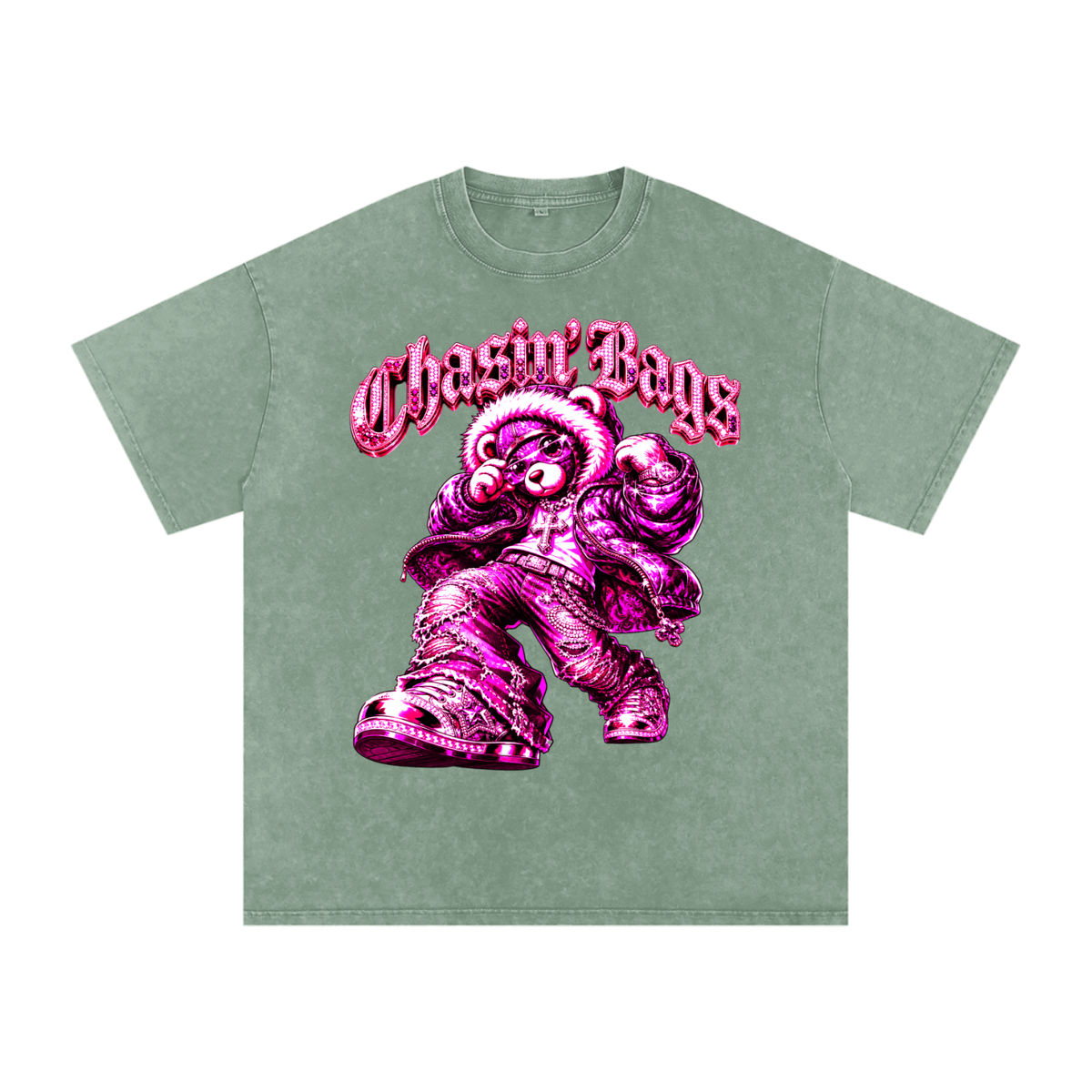 Snow Washed Oversized Cotton T-Shirt