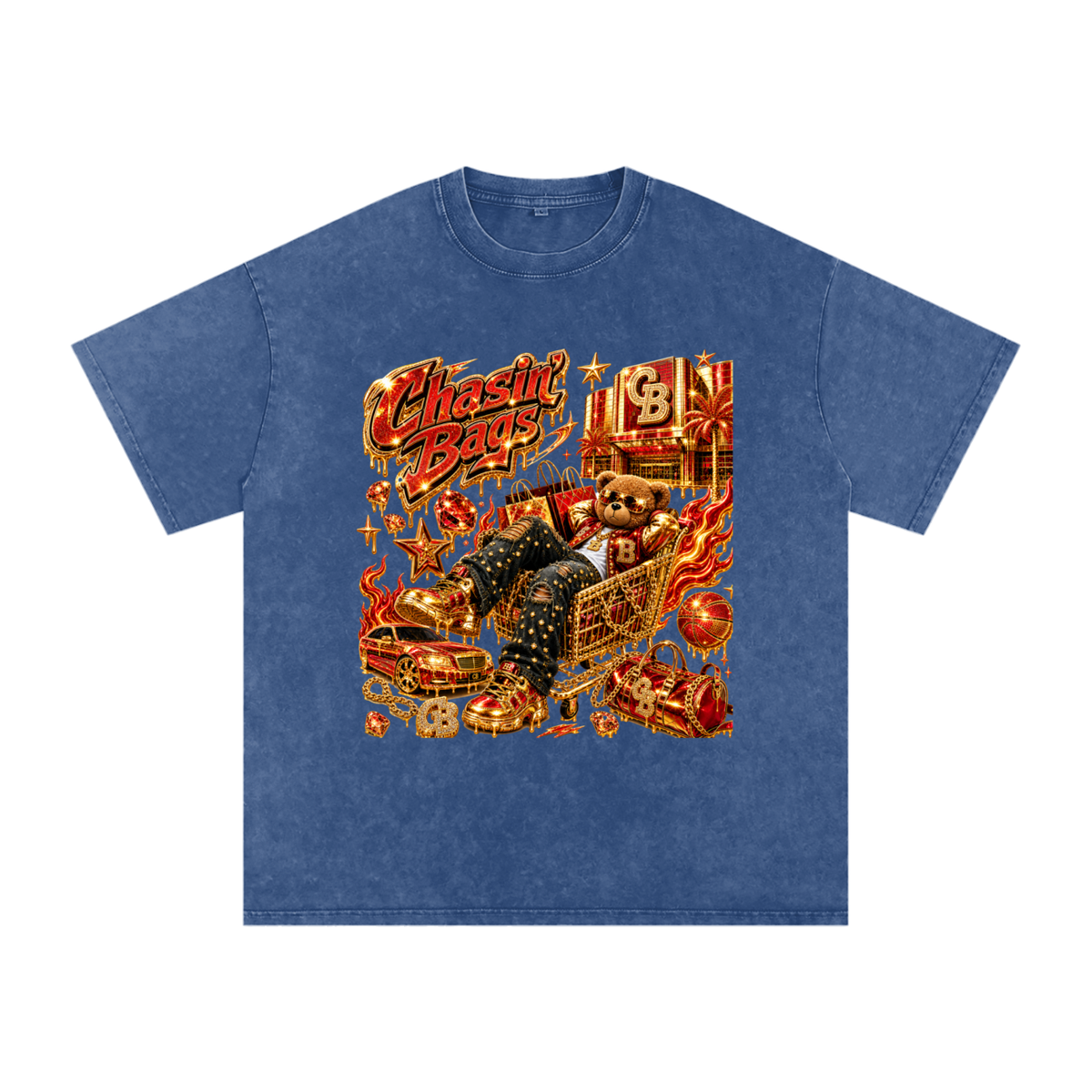 Snow Washed Oversized Cotton T-Shirt