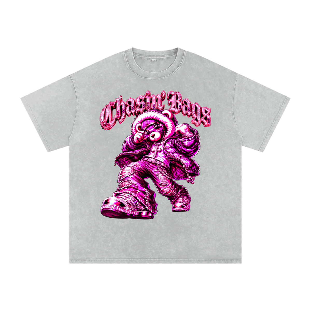 Snow Washed Oversized Cotton T-Shirt