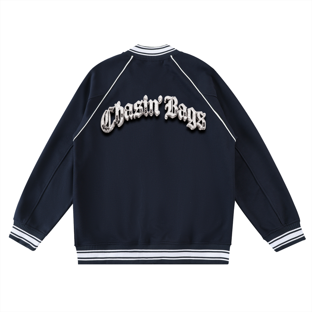 CB Contrast Trim Raglan Varsity Jacket