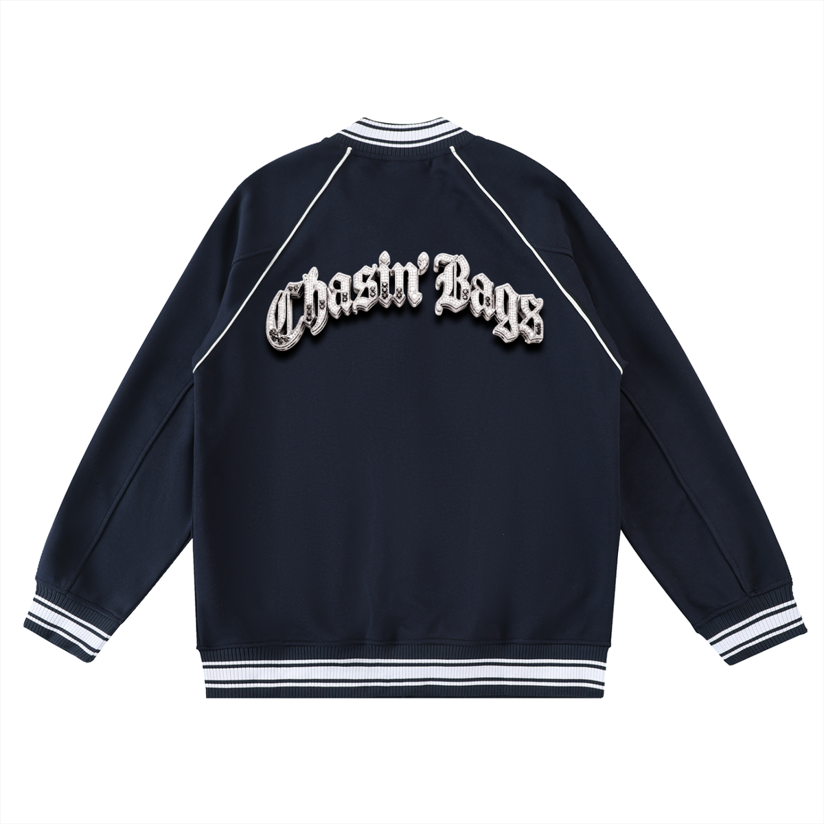 CB Contrast Trim Raglan Varsity Jacket