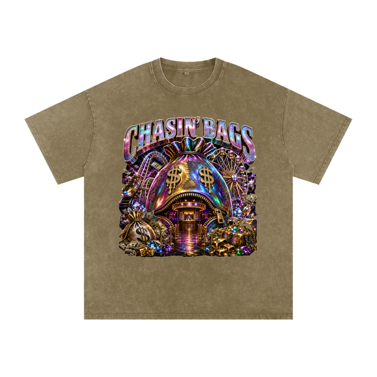 Snow Washed Oversized Cotton T-Shirt