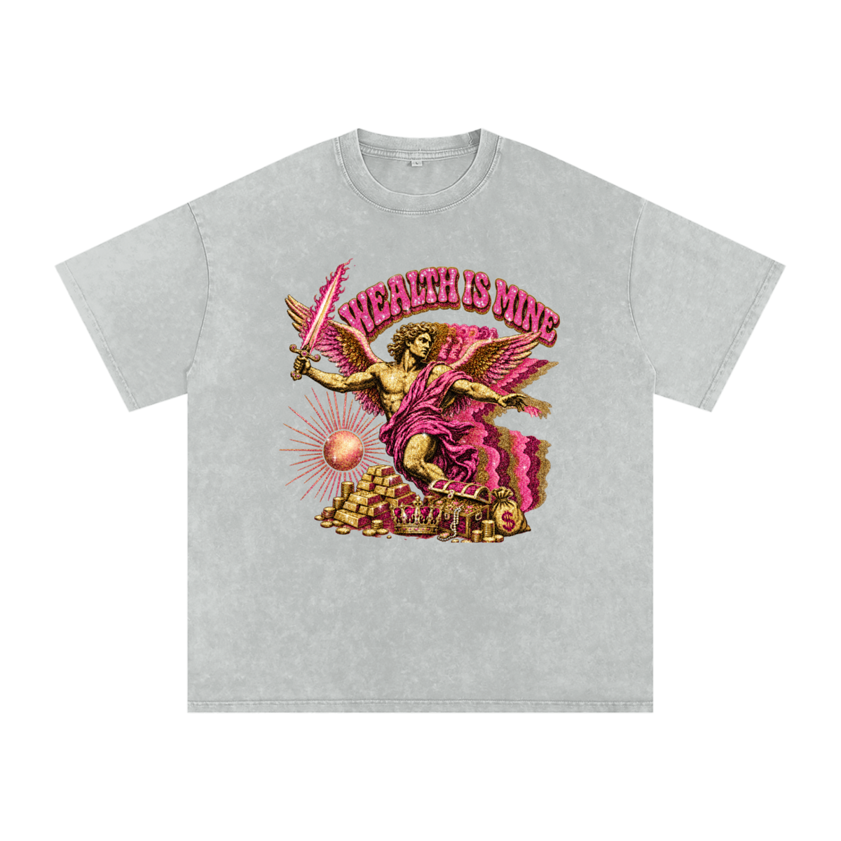 Snow Washed Oversized Cotton T-Shirt