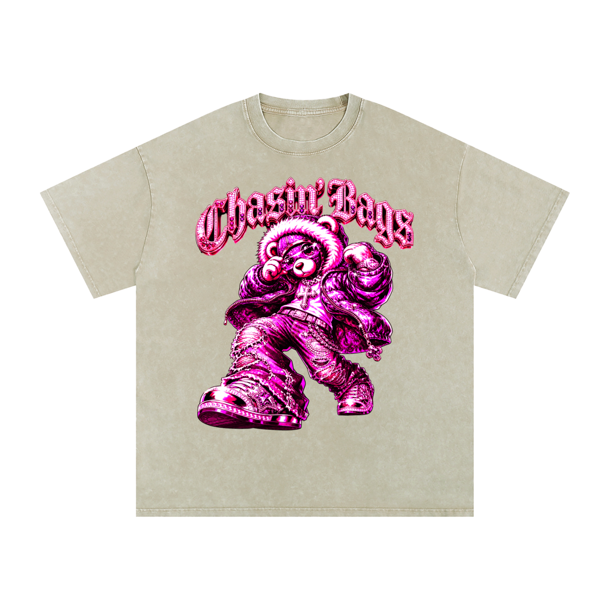 Snow Washed Oversized Cotton T-Shirt