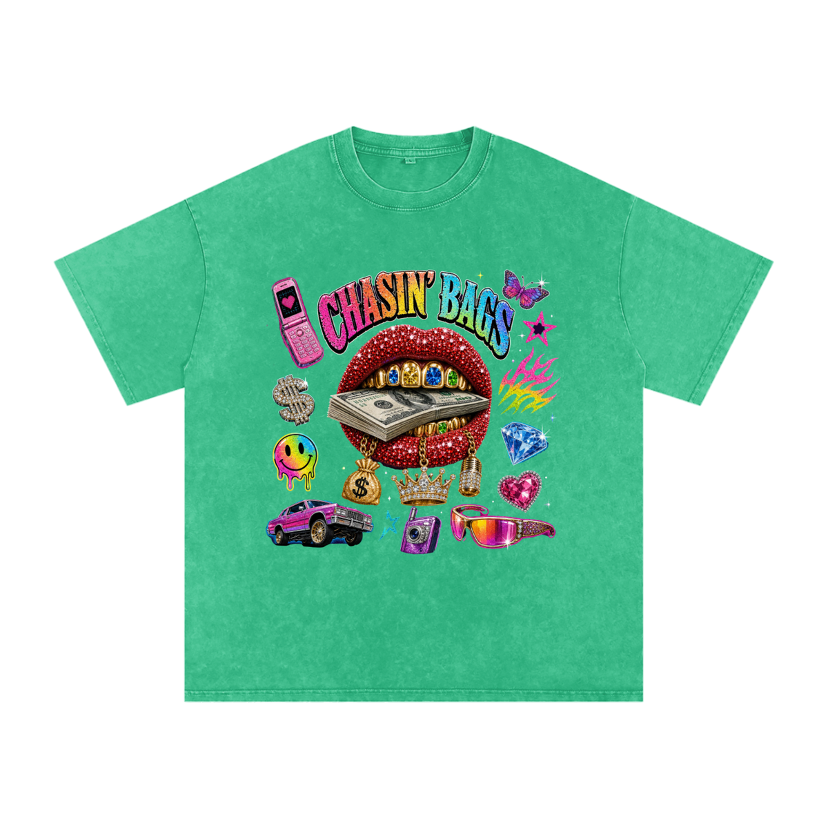 Snow Washed Oversized Cotton T-Shirt