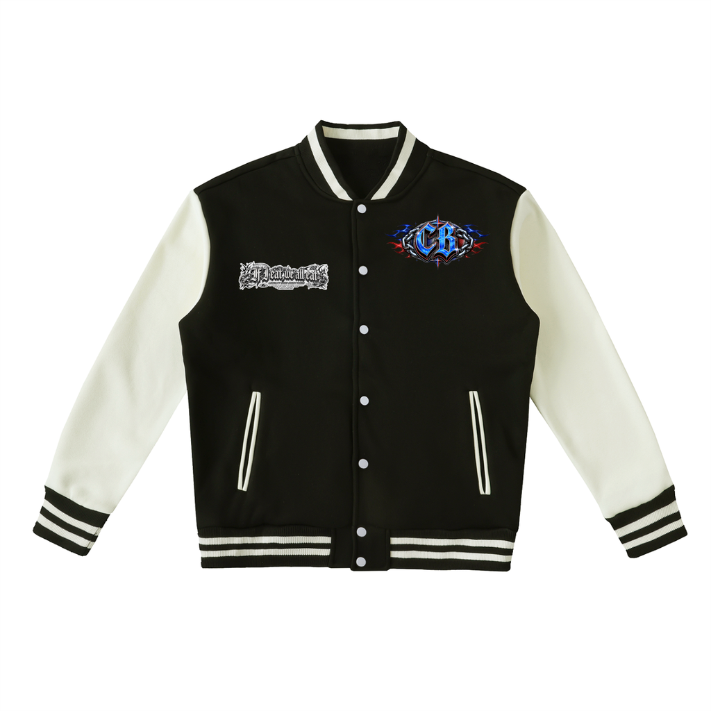 PRAYER WARRIOR on Two-Tone Fleeced Varsity Jacket