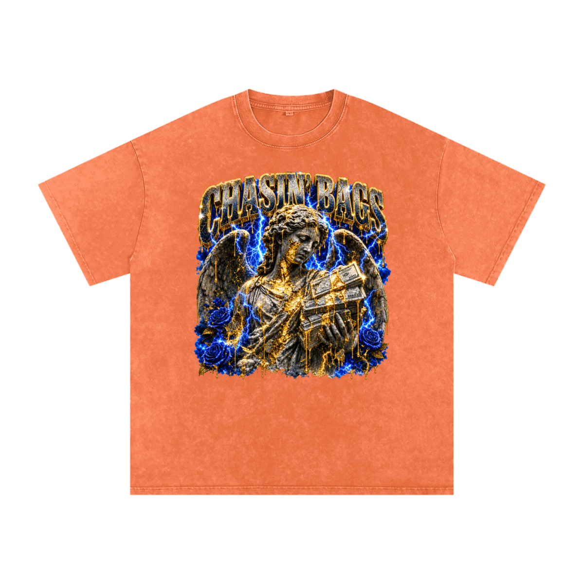 Snow Washed Oversized Cotton T-Shirt