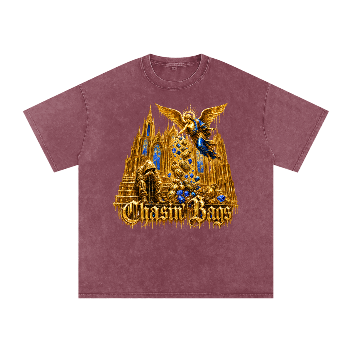 Snow Washed Oversized Cotton T-Shirt