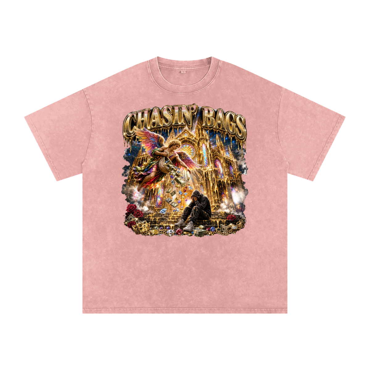 Snow Washed Oversized Cotton T-Shirt