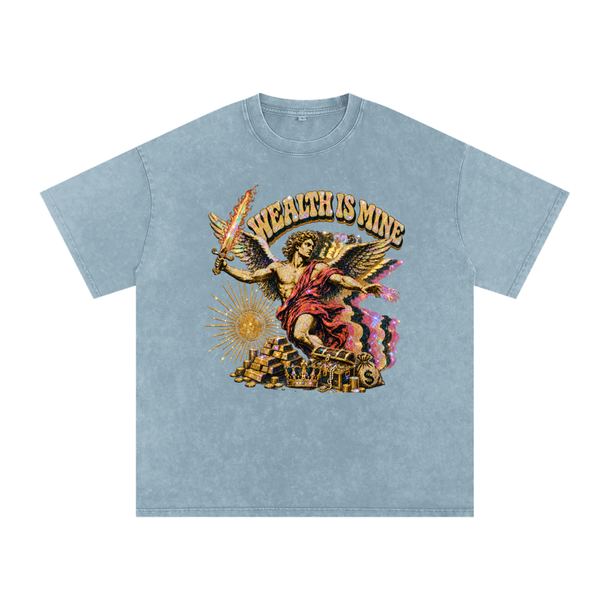 Snow Washed Oversized Cotton T-Shirt