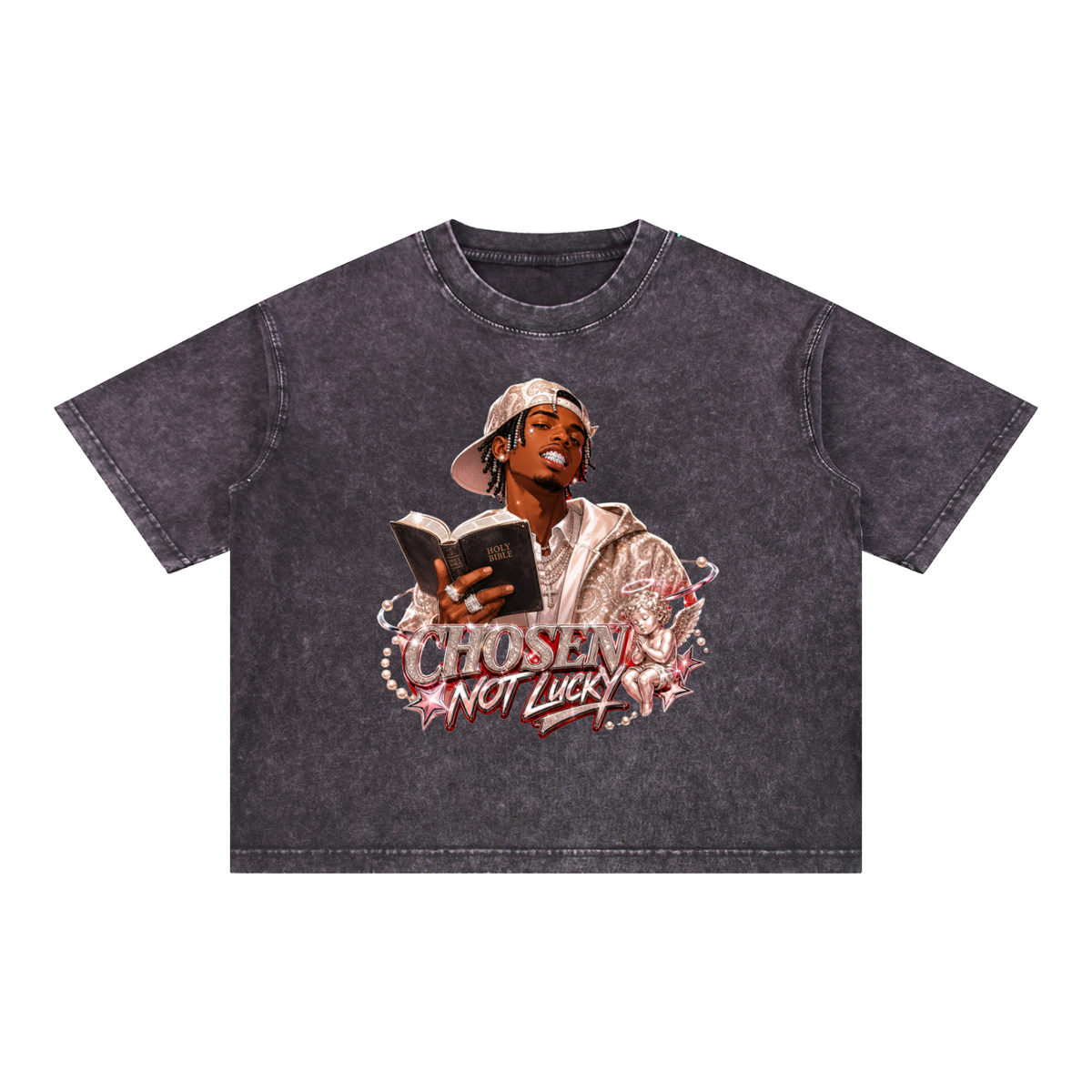 PRAY Mineral Wash Boxy Cotton T-Shirt