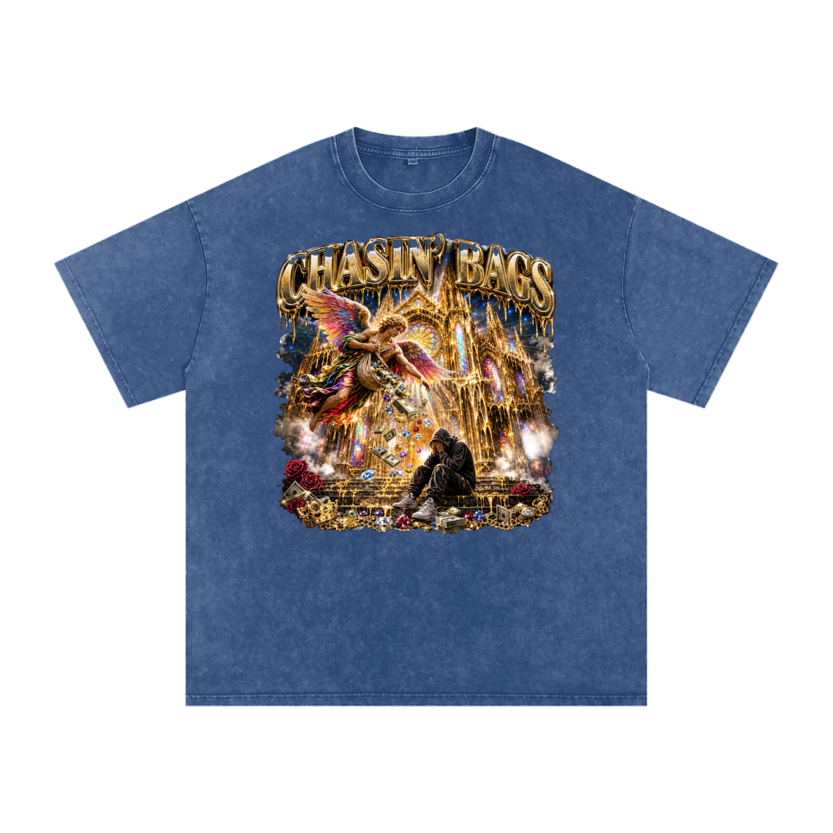 Snow Washed Oversized Cotton T-Shirt